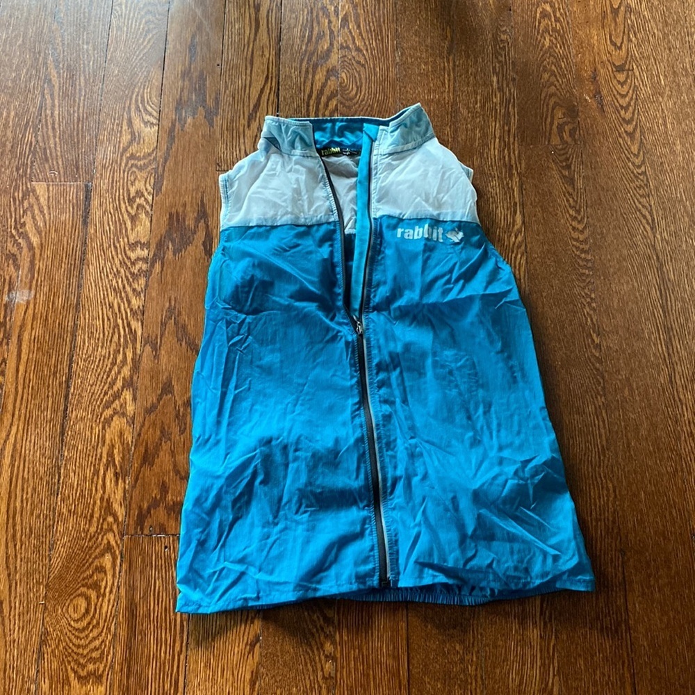 Rabbit Teal Unisex Running Lightweight Sleeveless Windbreaker Vest SIZE L